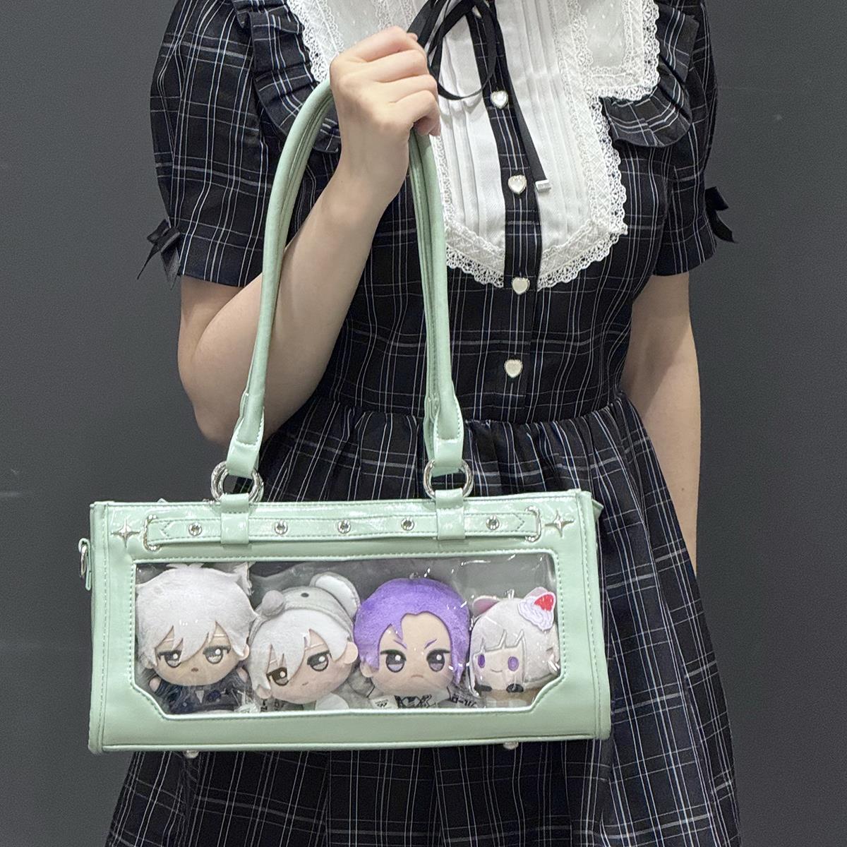 AORDA 学生党外出社畜痛包女单肩斜挎小食量透明高颜值娃娃展示包