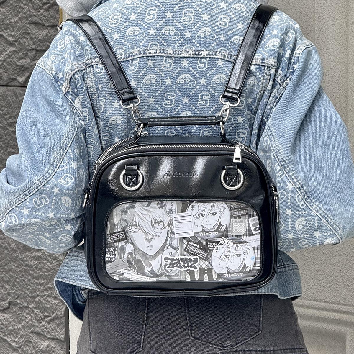 AORDA 三用学生党社畜痛包女二次元斜挎双肩背包小食量娃娃收纳包