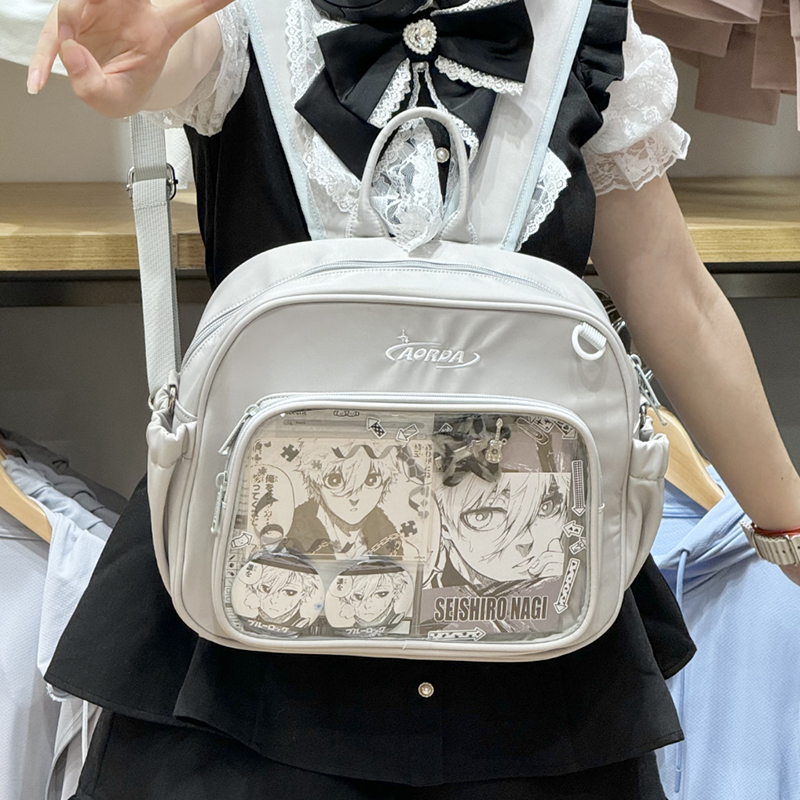 AORDA 双肩痛包娃谷两用吧唧背包斜跨小食量日常漫展二次元学生