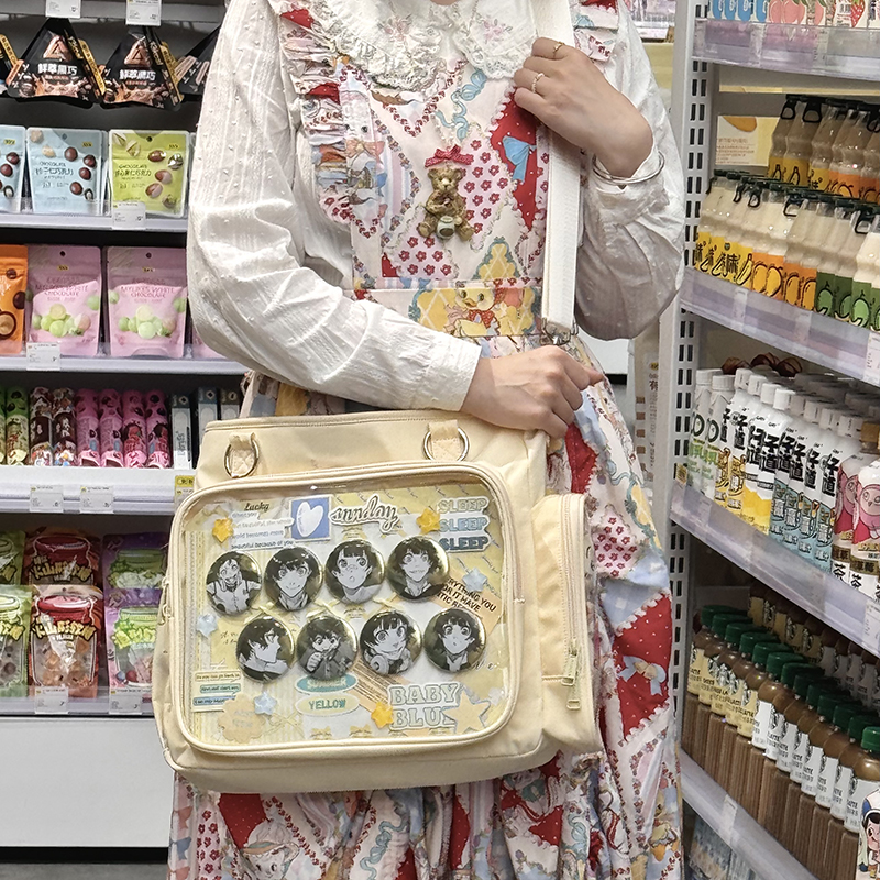 AORDA 痛包学生党双肩书包大容量二次元20cm三用娃包吧唧斜挎包女