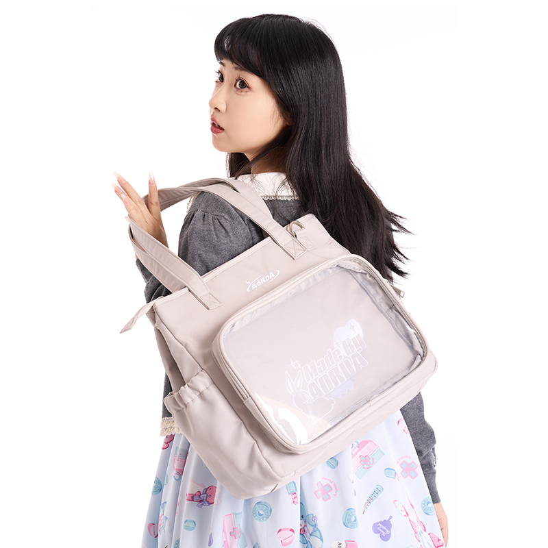 AORDA 大食量日系痛包娃包学院风透明谷子托特包单肩斜挎吧唧