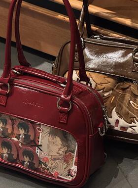 AORDA 三用学生党双肩背包女小食量社畜追星红色痛包单肩斜挎娃包