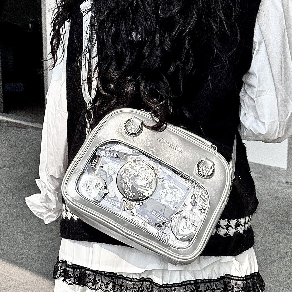 AORDA 二次元三用痛包女高颜值双肩背包单肩斜挎小食量娃娃收纳包