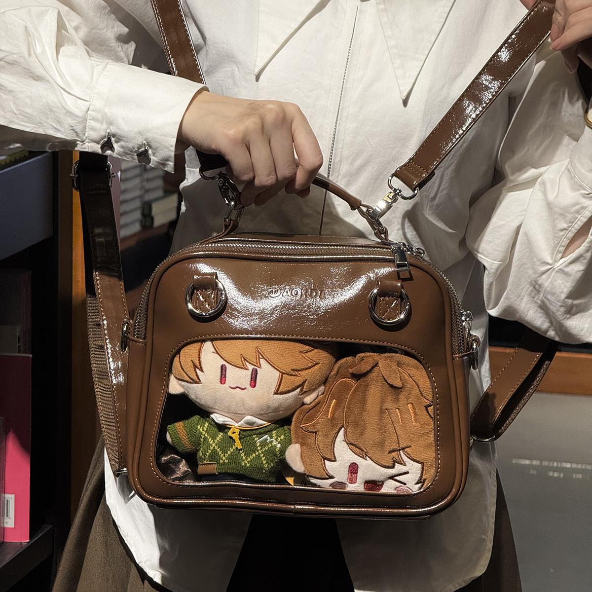 AORDA 日系小食量社畜痛包女外出双肩背包单肩斜挎棉花娃娃外出包