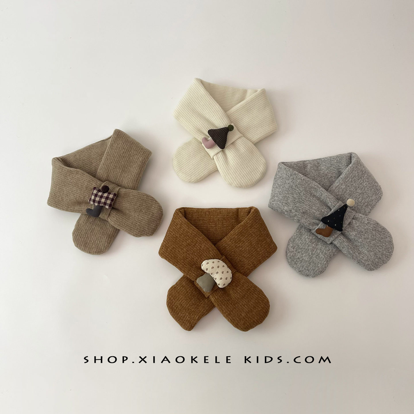 宝宝交叉围巾男女童秋冬保暖防寒