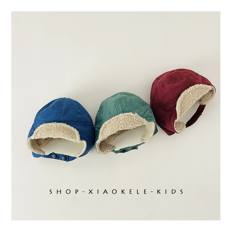酷酷飞行帽~韩国宝宝雷锋帽凹造型秋冬保暖羊羔毛护耳帽儿童帽子