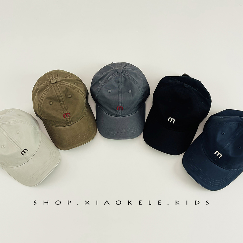 小m字母刺绣儿童韩系帽子