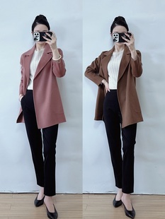 绍兴美代 Theory 气质西装领无扣羊毛羊绒大衣 K0701412 现P-M