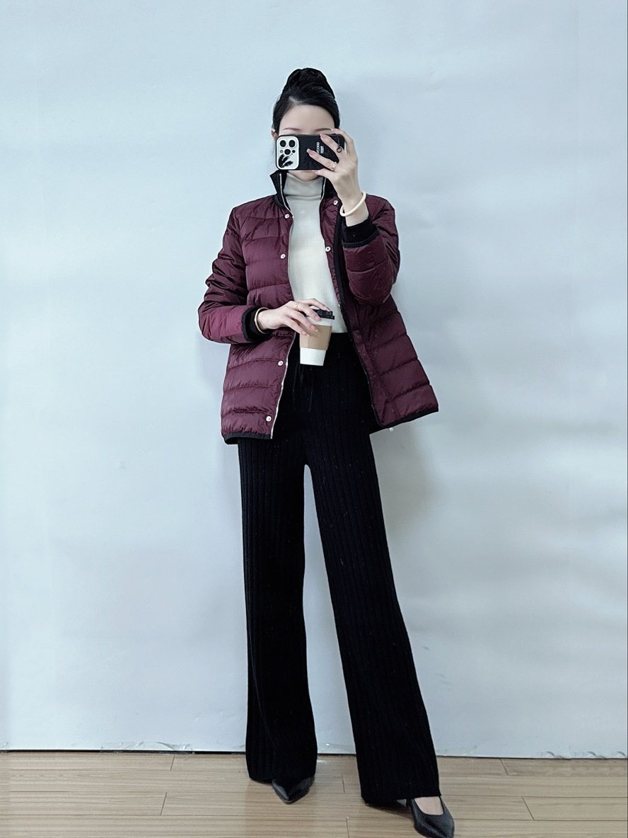 Theory暗门襟拉链系扣羽绒服