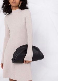 绍兴美代 theory 羊毛圆领显瘦收腰喇叭针织连衣裙 L0811717现P~M