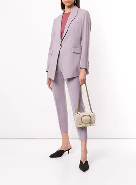 绍兴美代THEORY 紫色一粒扣羊毛西装 九分裤 套装H0101113 现46