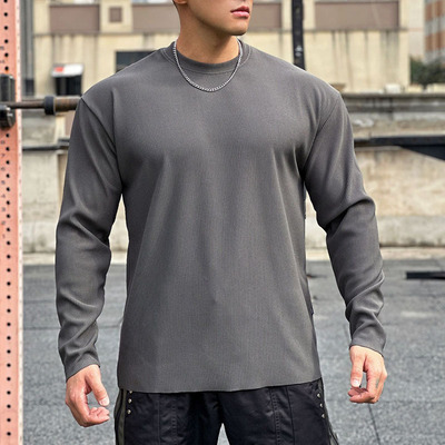 秋冬男士运动弹力速干长袖T恤