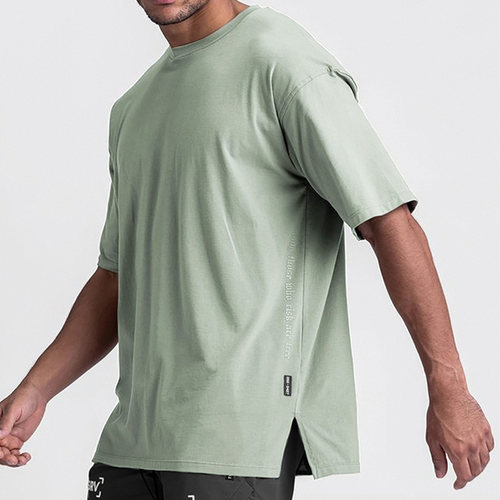 夏季男士健身宽松休闲五分中袖