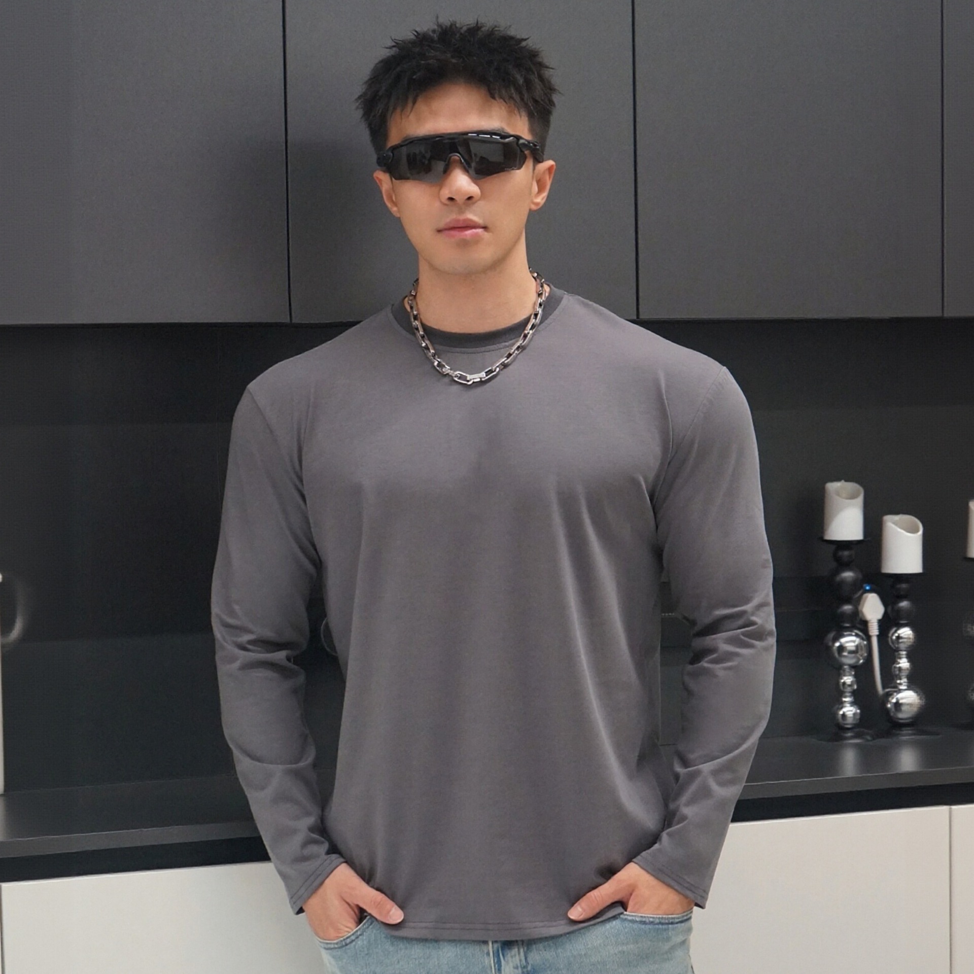 秋冬男士健身运动索罗娜长袖T恤