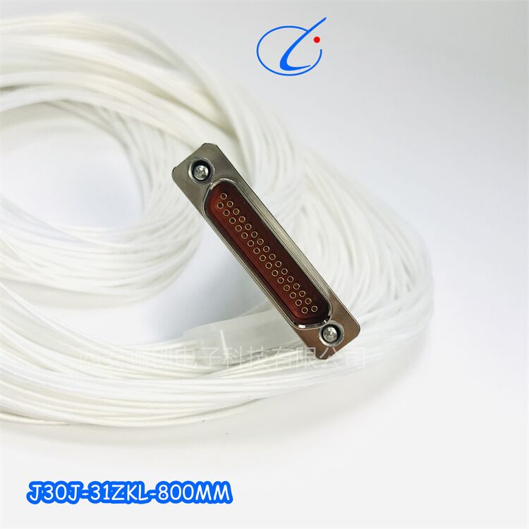 骊创矩形连接器  J30J-25ZKL-3M 插座电源接插件 线长可定制