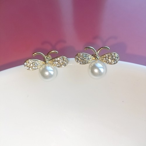 蜜蜂珍珠耳钉华少原创