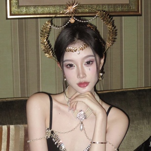 Lolita皇冠王冠万圣节洛丽塔圣母光环发箍巴洛特珍珠头饰哥特式