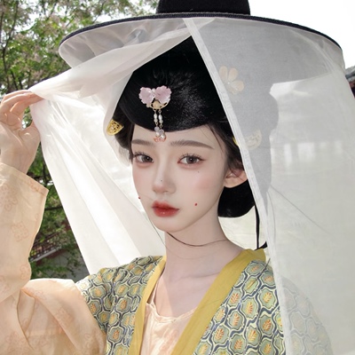 古代仕女女侠客遮脸面纱大帽檐帽子幕篱帽初唐帷帽古风汉服纱帽