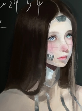 脸部装饰机械姬未来感仿妆AI