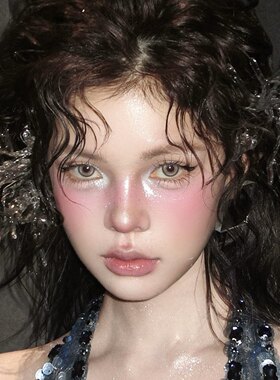 人鱼耳饰头饰美人鱼落泪鲛人发夹汉服配饰水珠妆容写真拍照走秀