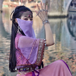 紫萱cos头饰异域风情额饰眉心坠古代流苏饰品民族风额头链饰品