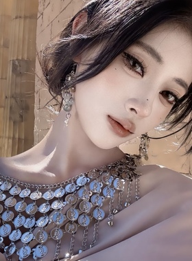 大西北敦煌沙漠旅拍项链异域风情金属配饰印度舞肚皮舞项链腰链