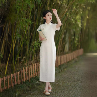 新中式古法全开襟旗袍一片式无省平裁民国风大学生复古日常连衣裙