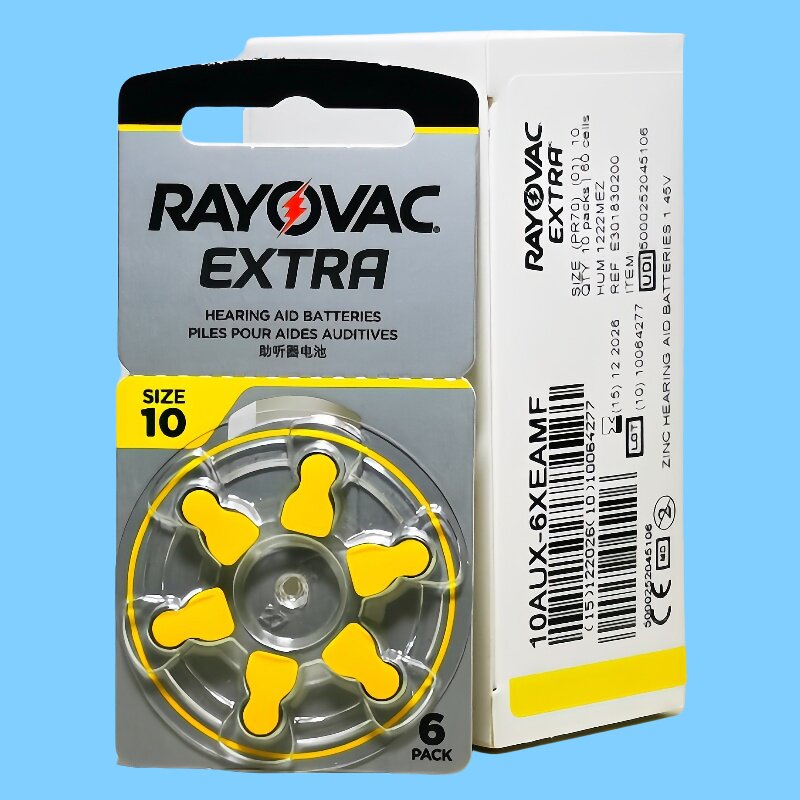 雷特威RAYOVAC EXTRA助听器电池A10峰力瑞声达进口10号纽扣电池子