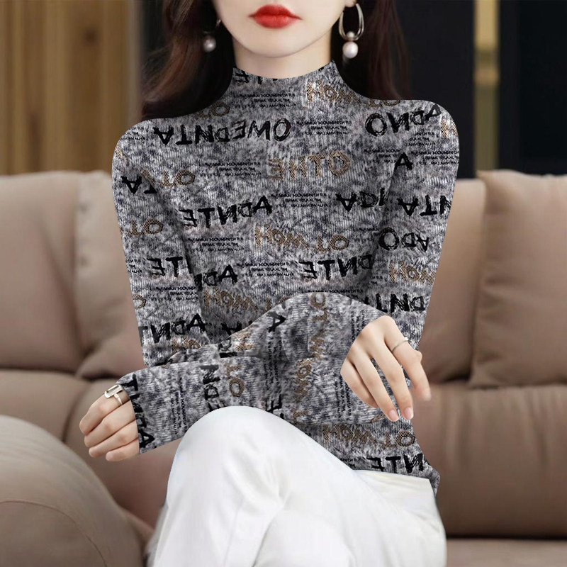 清仓捡漏~打底衫2025新款半高领时尚洋气秋冬款长袖妈妈装上衣女