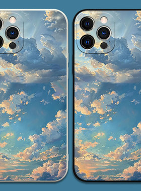 蓝天白云手机壳适用iPhone15pro苹果14pro苹果13小米14opporeno10pro华为mate60pro荣耀100mate50provivoy100
