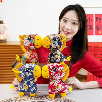 中国风花布生肖马玩偶公仔