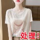 处理 薄款 天丝短袖 新款 半袖 t恤女25夏季 印花宽松冰丝大码 上衣