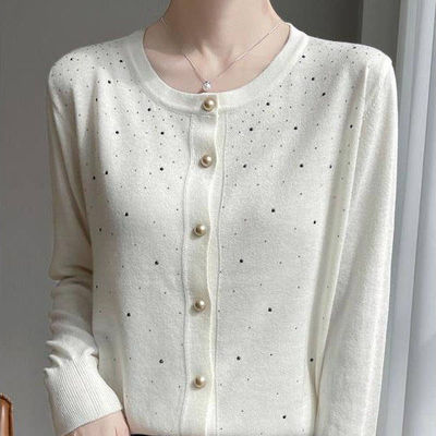 镶钻高级感气质宽松针织开衫