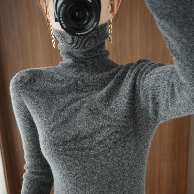 气质灰色2025秋冬高领毛