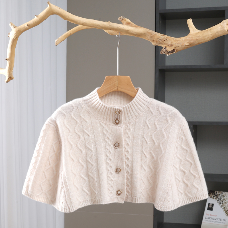 羊毛披肩斗篷外套女新中式配