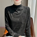 衬衫 半高领新中式 覆古休闲重工刺绣民族风长袖 女秋冬款 国风打底衫