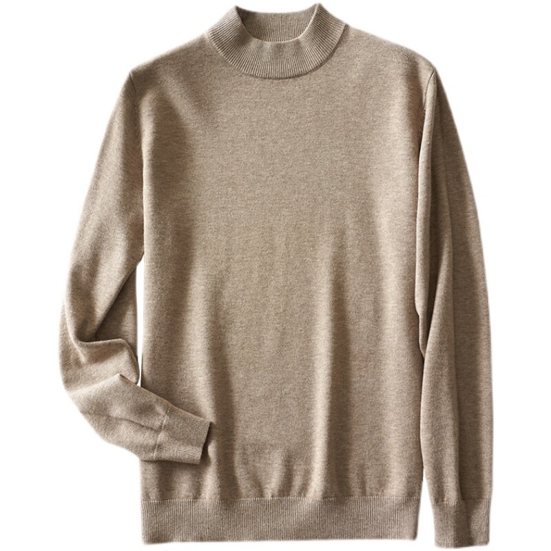 AUTUMN AND WINTER CASHMERE SWEATER MENS BUSINESS YOUTH HALF HIGH NECK PULLOVER BOTTOMING SHIRT THICK WARM CASHMERE SWEATER MENS CLOTHING