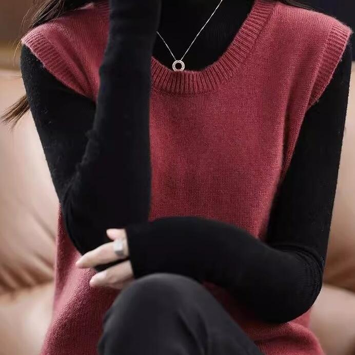 小坎肩叠穿羊绒毛衣背心