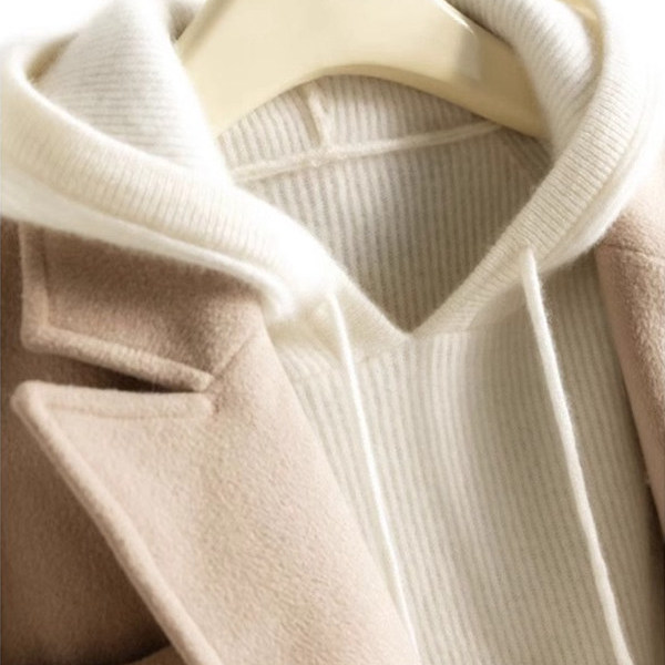 秋季女连帽羊毛绒宽松厚实毛衣