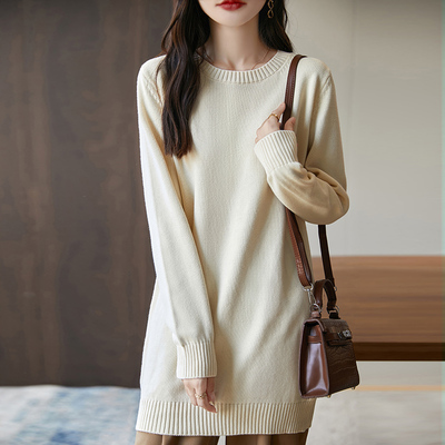 纯棉线加厚针织毛衣裙女