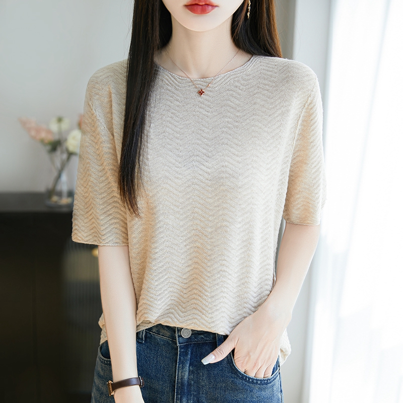 天丝正肩短袖女t恤2025新款