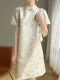 精美高端气质盘扣短袖 新中式 国风提花改良旗袍裙女2025夏季 连衣裙