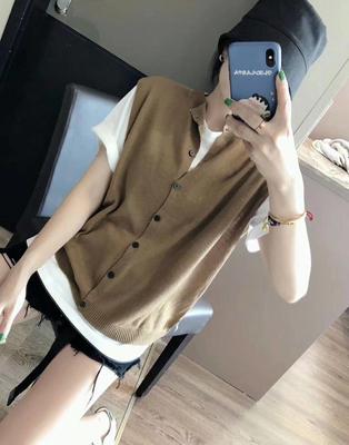 羊绒针织背心女春夏外穿薄款圆领