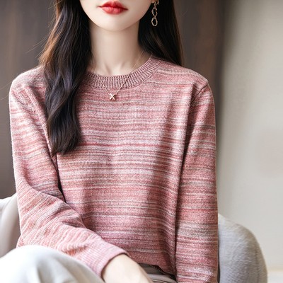 秋冬纯棉线加厚长袖针织