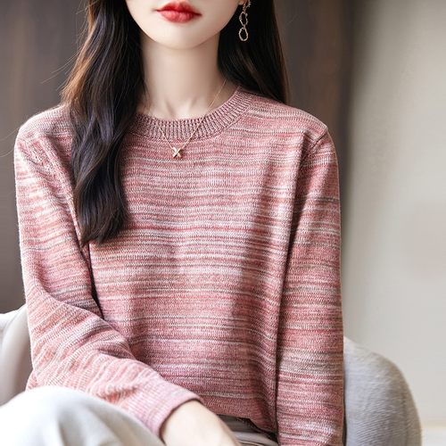 秋冬纯棉线加厚长袖针织