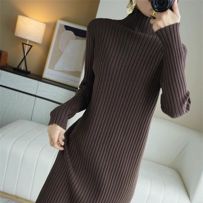 针织连衣裙女秋冬内搭配大衣