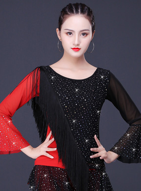 gcw广场舞服装拉丁舞摩登跳舞衣服舞蹈服装女成人新款练功服上衣