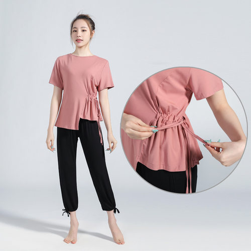 31-18舞蹈练功服套装形体训练服广场舞服装新款套装夏季短袖上衣