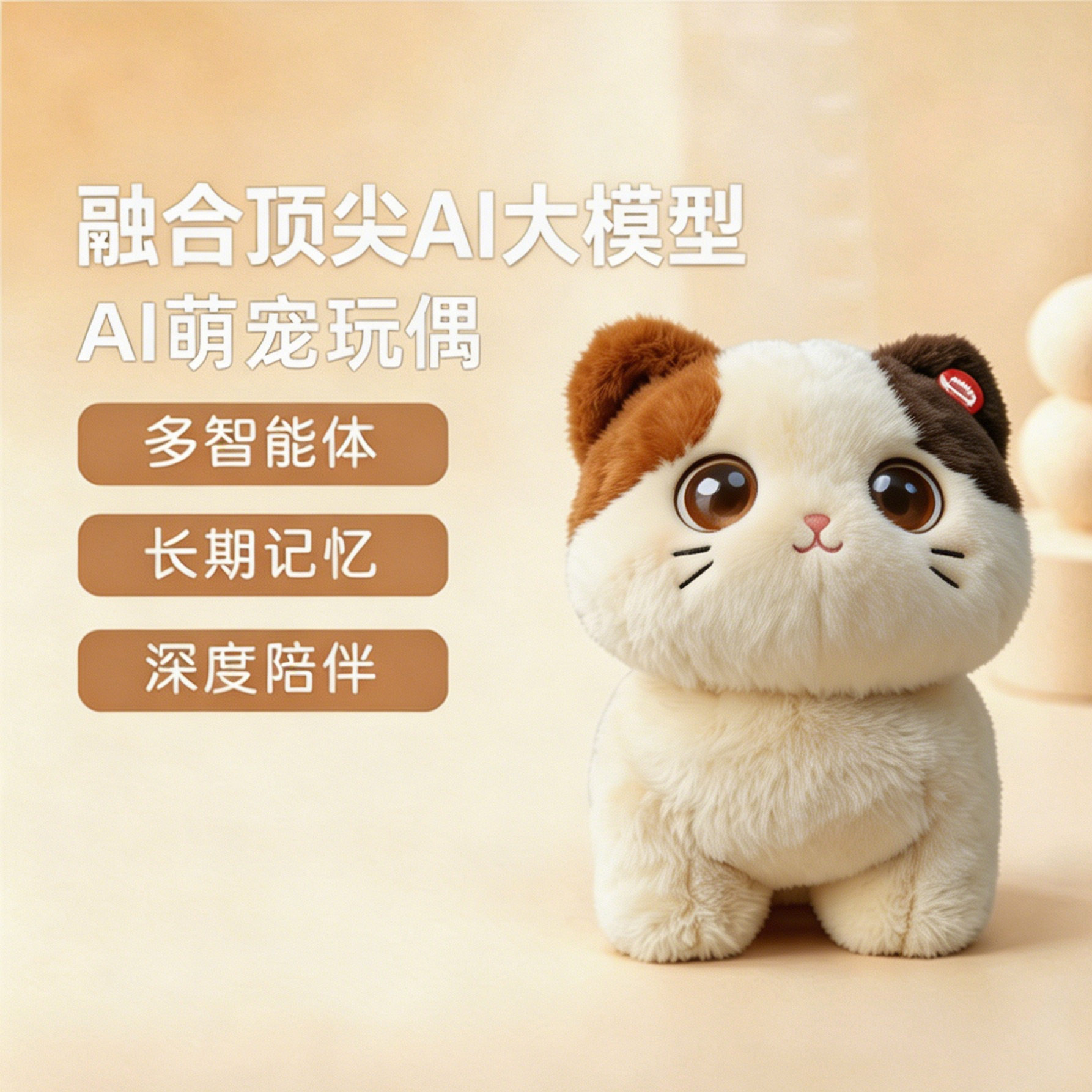 AI宠物猫娃娃智能益智科教毛绒其它早教玩具类