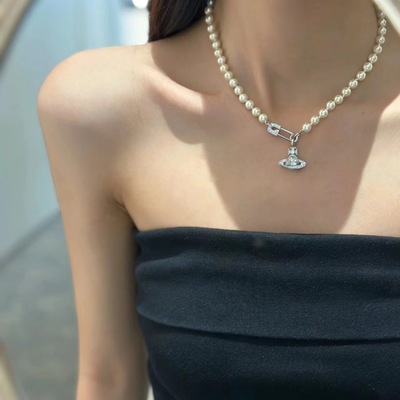 西太后别针土星珍珠项链vivienne轻奢经典款时尚锁骨链女镇店之宝
